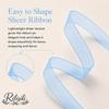 Rilisili Light Blue Shimmer Sheer Organza Ribbon 5/8 Inch 100 Yards Chiffon Fabric Ribbons for Gift Wrapping DIY Crafts Weddings Invitations Flower Bouquet Bow Making Home Decor Sewing view 3