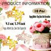 10 Pcs Happy Mother's Day Cake Toppers Acrylic Double Heart Cupcake Picks, Mothers Day Best Mom Cake Side Decoration for Mom's Birthday Baking Party Dessert Biscuits Decor (Gold,rose gold) view 2