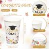 Tioncy 50 Pcs 2026 Graduation Party Disposable Paper Cups Bulk, 12 oz Congrats Grad Paper Coffee Cups Floral & Cap Design Drink Cup for Graduation Party Supplies Decoration Hot and Cold Drinks Water view 2