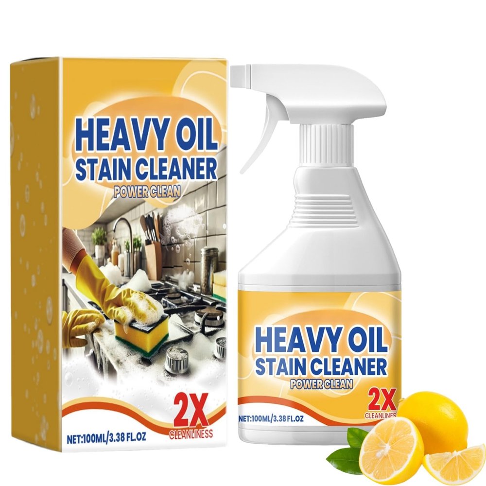 2026 new edition Heavy Oil Stain Cleaner Power Clean, Heavy Duty Degreaser Spray for Kitchen Surfaces, All Purpose Grease Remover, 100ml/3.38 fl oz