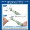 RAZOKO Flosser Kit, Shred-Resistant, Insert & Rotate 90 to 135 for Hard-to-Reach Areas, PTFE & PFAS Free, 2 Handles + 240 Refill Heads, Green view 3