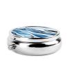Waves Lapping at The Rocks Round Pill Box.3Compartment Organizer, Metal PushButton Case2 Inch Compact Travel Size view 3