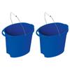 (2 Pack) Plastic 12-Quart Oval Bucket, Blue view 1