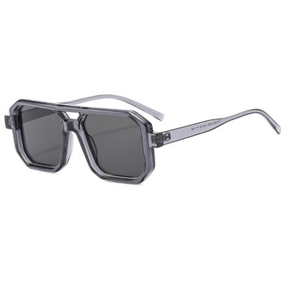 SightPerk Retro Big Rectangle Double Beam Sunglasses For Men Women Tinted Lens UV Protection Outdoor Reading Glasses (Gray & Gray, 1.5, x)