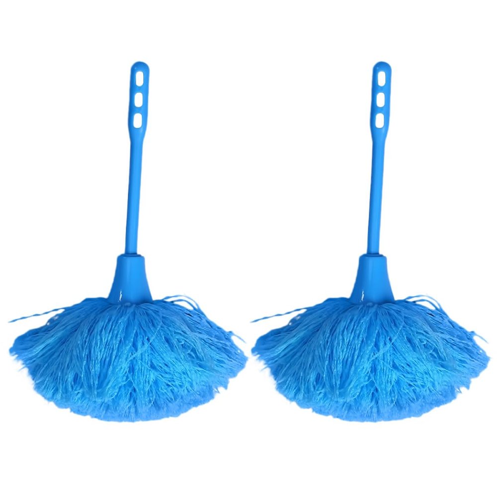 Abaodam 2pcs Blue Static Electricity Fiber Dusters Household Car Cleaning Tools Non-extendable Handheld Dust Removal Supplies for Home and Vehicle