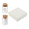 uxcell 2Pcs Crystal Gemstone Bottles, Natural Crystal Stone Bulk with Glass Display Jar Mini Stuff Collectible Adornments for Home Office Centerpiece Collection Gift, White view 1
