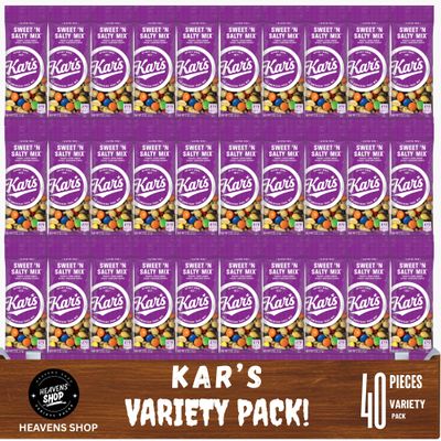 Kar''s Sweet 'n Salty Trail Mix, 2 oz Individually wrapped Packs, Gift Box, (Pack of 40)