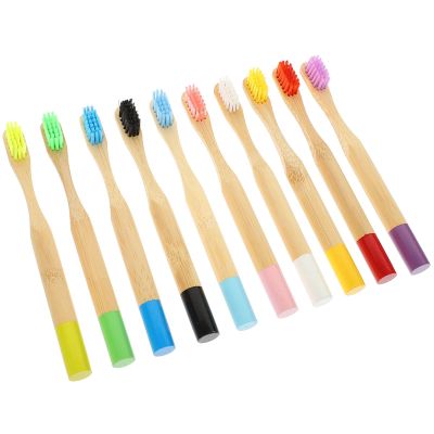 TIDTALEO 10pcs Toothbrushes with Extra Soft Bristles, Biodegradable Handles, Gentle Oral Care Suitable for Boys and Daily Use