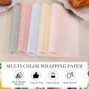 uxcell 200 Pack Wax Paper Sheets for Food, 7.1" x 7.1" Greaseproof Wrapping Paper Sheets, Wavy Stripes Food Basket Liners for Sandwich Hamburger Bread, Red view 4