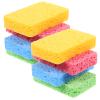 Yardwe 8pcs Natural Compressed Wood Fiber Cooking Dish Sponge Scrubber Set, Reusable Multi-Color Dish Cleaning Pads 11x7x2.2cm for Pots, Plates, and Household Cleaning view 1