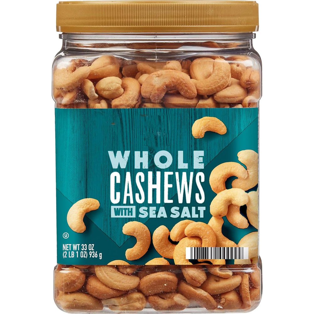 Premium Whole Roasted Cashews with Sea Salt 33 oz Premium Crunchy Salted Cashew Nuts for Healthy Snacking Trail Mix Baking Cooking & Party Family Bulk Pack