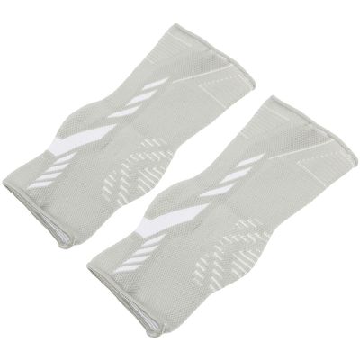 Healvian Elastic Ankle Sleeve 2pcs Supple Ankle Protector Sweat-absorption Relief Compression Support for Running Fitness Men Women Gray L