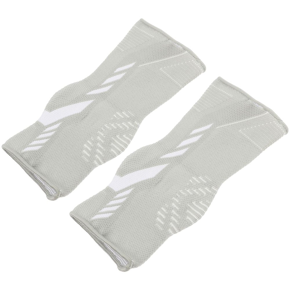 Healvian Elastic Ankle Sleeve 2pcs Supple Ankle Protector Sweat-absorption Relief Compression Support for Running Fitness Men Women Gray L