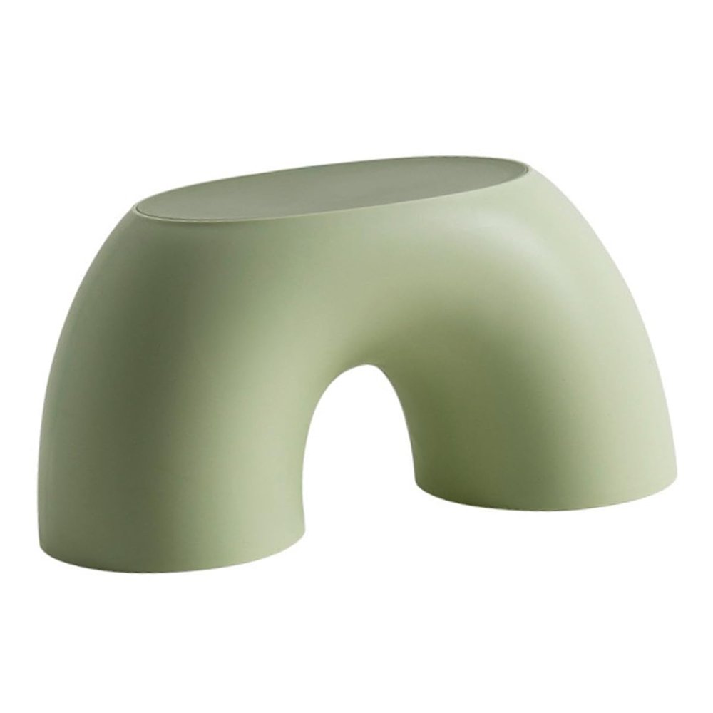 TINEASUR Non-Slip Small Round Step Stool Green, Comfortable Low Footstool and Home Use, Annular Anti-Slip Design Bathroom Seating