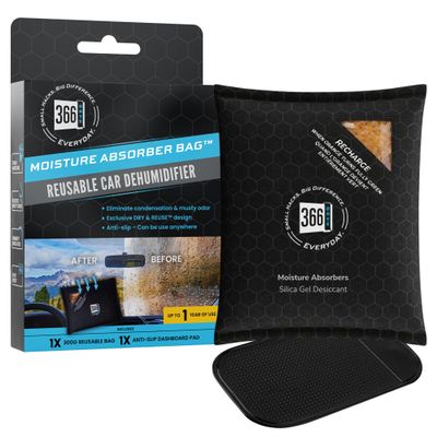 366 Days Dehumidifier & Moisture Absorber Bag Reusable Silica Gel with Color-Changing Indicator Eliminates Humidity & Musty Odors for Cars, RVs & Home (1)