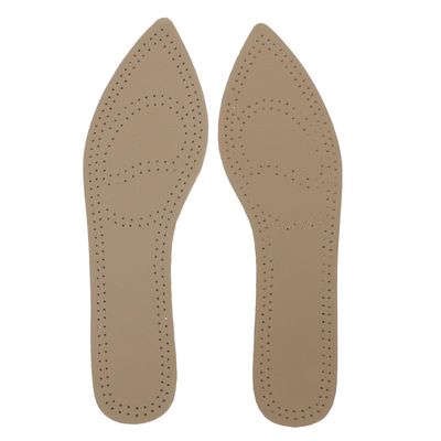 Outanaya 2 Pairs Leather Insoles for Pointed Shoes, Anti-Sweat and Breathable Shoe Inserts, Soft Detachable Cushions for High Heels, Size 39/40, Womens Foot Comfort Random Color
