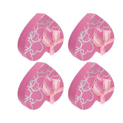Abaodam Heart Shaped Chocolate Boxes 4pcs Small Pink Paper Candy Storage Containers 10-compartment Valentines Mothers Day Treat Boxes