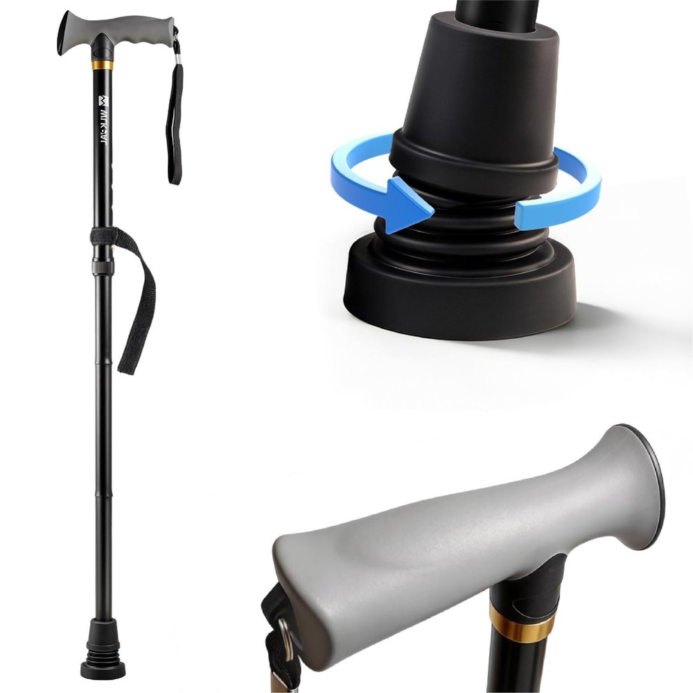 WLKPAL All-Terrain Folding Walking Cane for Men & Women