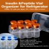 2pcs Peptide Case for Fridge, 3mL Vial Holder for Refrigerator, 10 Slots Each (20 Total), Fits Up to 16mm x 38mmH, Click-Closure Stackable Organizer for Insulin/Peptides/GLP-1, Semi-Transparent view 3