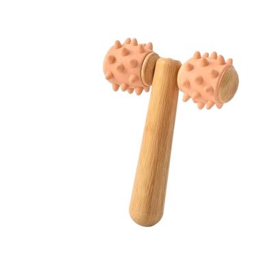1PC T-Shaped Massage Roller - Multifunctional Deep Tissue Massager for Face, Legs, Abdomen & Body, Portable for Travel/Home(Pink)
