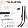1 Set Eyeglass Arms, Glasses Arm Replacement with Screws, Washers, Screwdriver & Nose Pads (Black) view 2
