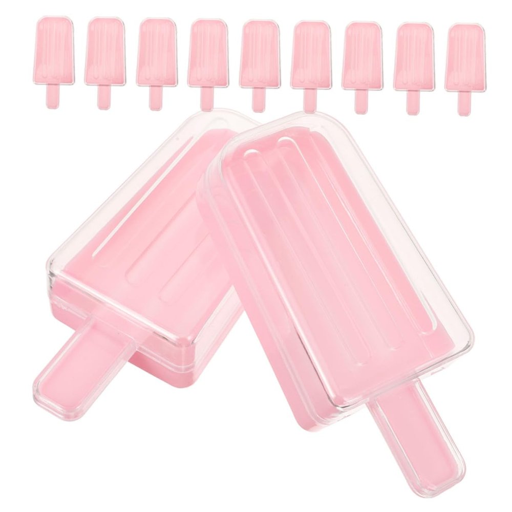 Cabilock 24pcs Pink Ice Pop Shaped Candy Favor Boxes Small Wedding Party Treat Containers for Birthday and Bridal Shower Packaging