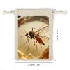 ERSTSNCK 8Pcs Amber Mosquito Fossil Drawstring Bags Small Burlap Gift Bags Jewelry Pouches for Storage Wedding Party Favor view 2