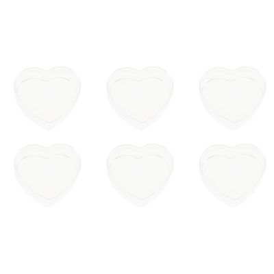minkissy Heart Shaped Candy Storage Boxes 6pcs, Plastic Candy Containers 120ml, Small Heart Packaging Boxes for Wedding, Valentines Day, and Party Treats