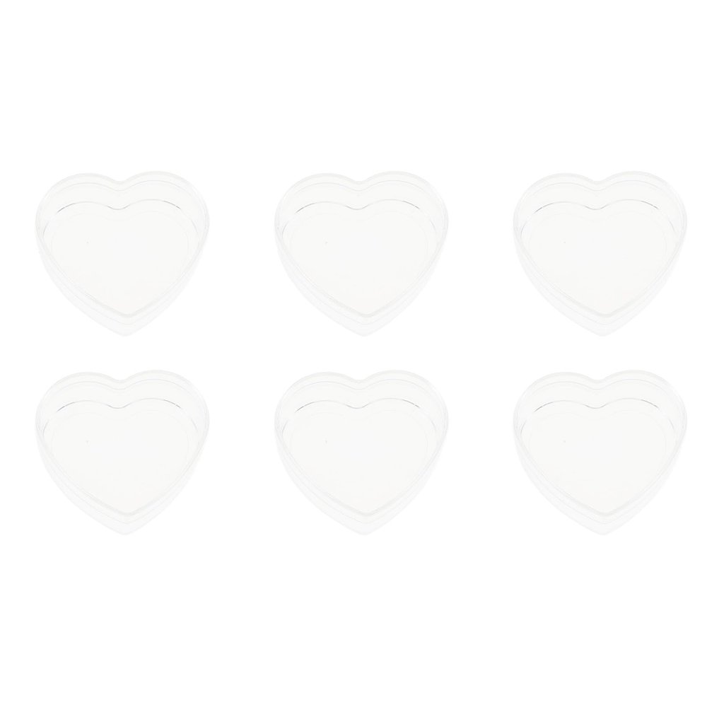 minkissy Heart Shaped Candy Storage Boxes 6pcs, Plastic Candy Containers 120ml, Small Heart Packaging Boxes for Wedding, Valentines Day, and Party Treats
