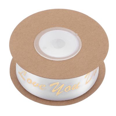 Holibanna Father's Day Ribbon with Gold Foil Print Black Satin Ribbon 10 Yards for Wrapping Cake Decoration and Party Favors Heart Design Embellishing for Fathers Present Packaging
