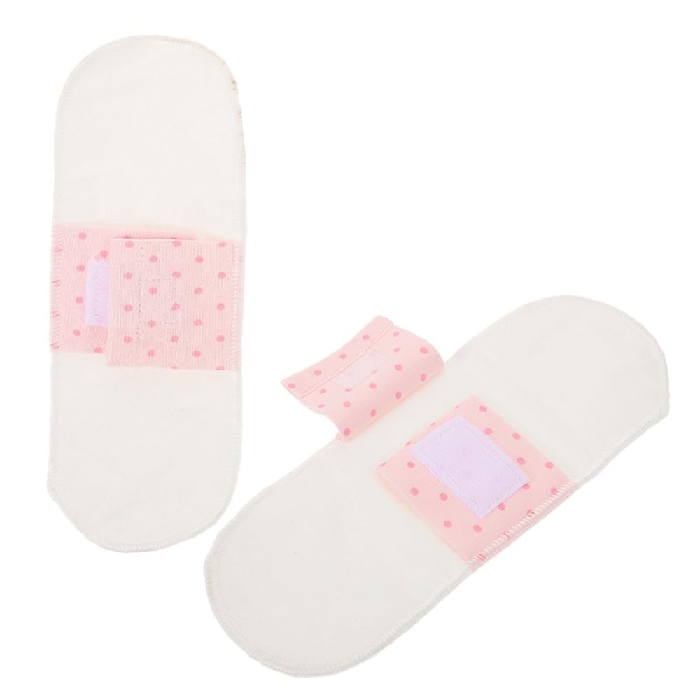 Artibetter Reusable Cotton Sanitary Pads 2pcs Washable Fabric Menstrual Pads Soft Breathable 21cm Waterproof Heavy Flow for Women