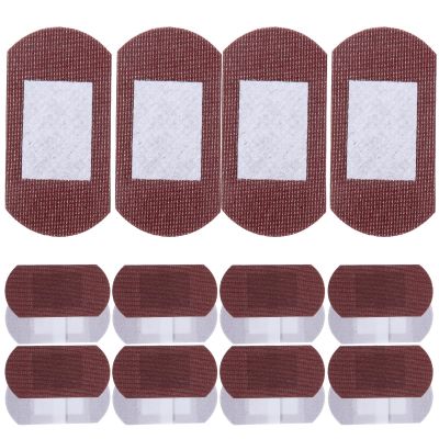 minkissy Breathable Fabric Round Fingertip Bandages 50pcs Coffee Color 38x19mm Elastic Adhesive Circle Pads for Finger and Knuckle Wound Protection First Aid