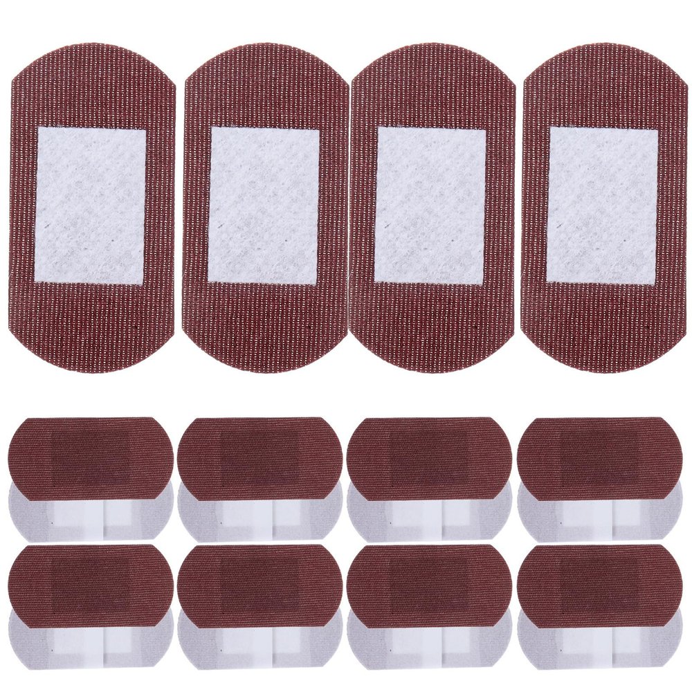 minkissy Breathable Fabric Round Fingertip Bandages 50pcs Coffee Color 38x19mm Elastic Adhesive Circle Pads for Finger and Knuckle Wound Protection First Aid