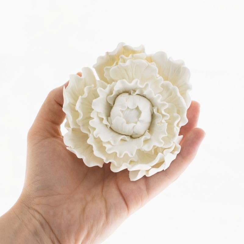 Cake Flowers 2 Count Gumpaste Flower for Cakes - White Peony Decoration for Cakes - Handmade - by Global Sugar Art and Chef Alan Tetreault