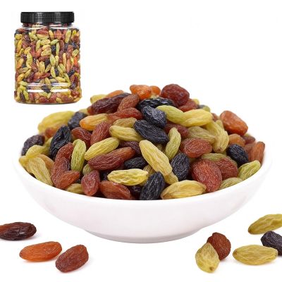 Premium Three Color Raisins 500g Can - Large Grain, Ready-to-Eat Dried Fruit Snack, No Washing Required For Baking & Cereals