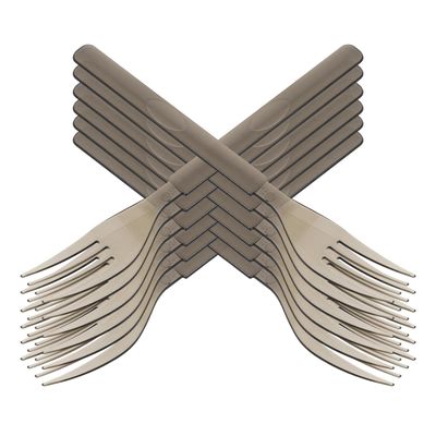 Alipis 50pcs Thickened Individually Wrapped Cake Forks 18cm Gray Disposable Tableware for Party Dessert Tasting and Appetizers
