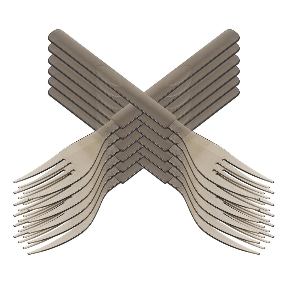 Alipis 50pcs Thickened Individually Wrapped Cake Forks 18cm Gray Disposable Tableware for Party Dessert Tasting and Appetizers