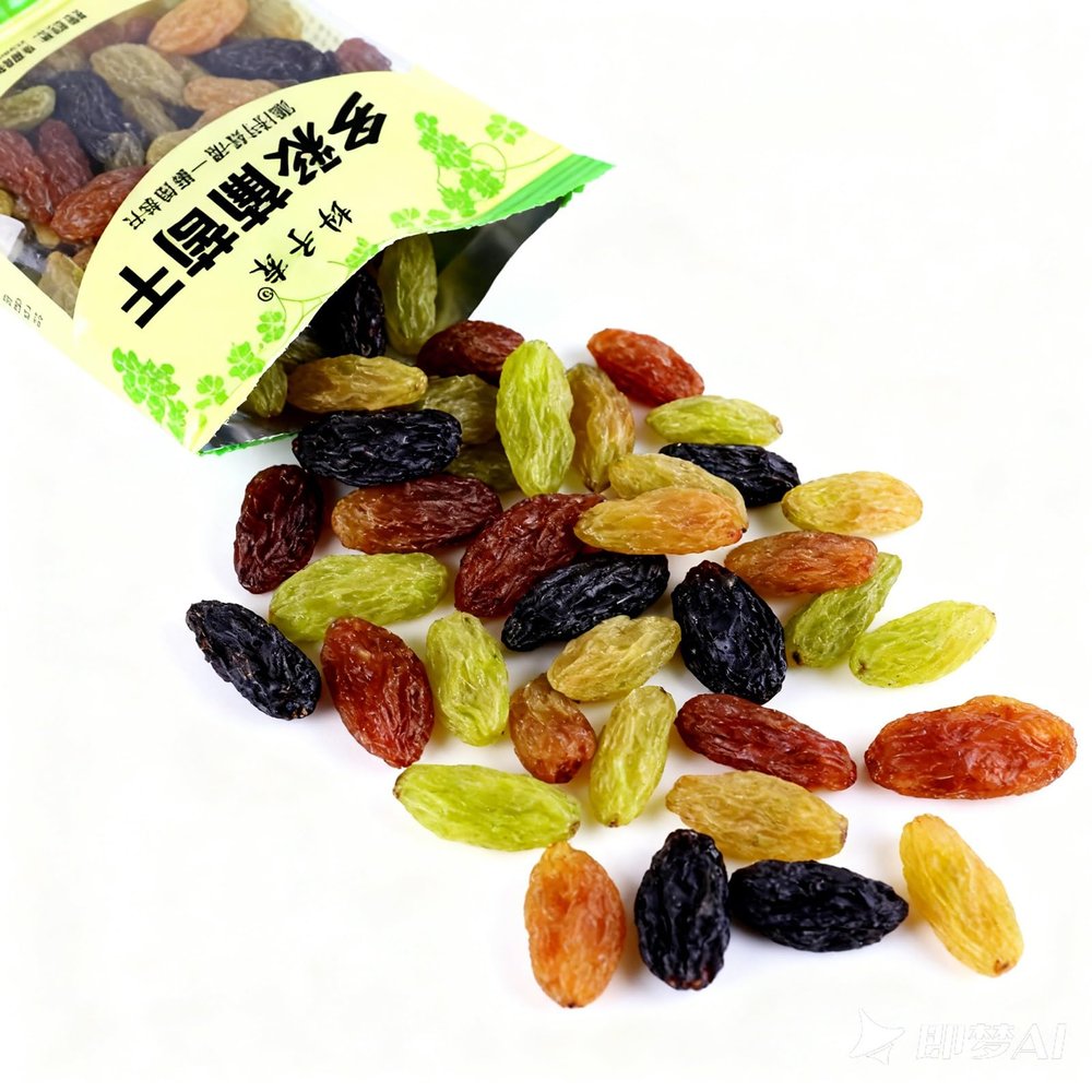 Premium Colorful Seedless Raisins Individually Wrapped - 4 Flavors Mix Healthy Snack No Added Sugar, Gluten-Free & Vegan(9g*80 packs.)