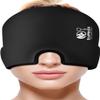 ECOMEDIX Migraine Relief Cap Reusable Cooling Gel Ice Pack Mask, Soothing Headache Hat for Sinus Pain, Tension, Stress & Puffy Eyes (Black) view 1