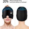 ECOMEDIX Migraine Relief Cap Reusable Cooling Gel Ice Pack Mask, Soothing Headache Hat for Sinus Pain, Tension, Stress & Puffy Eyes (Black) view 2
