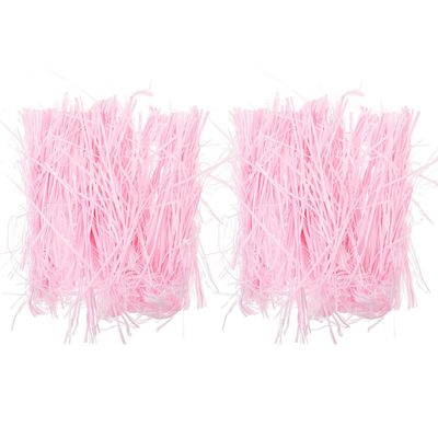 Abaodam Pink Raffia Paper Shred Box Filling Material 200g X 2 Packs Crinkle Cut Shredded Paper for Valentines Day Mothers Day Packaging and Candy Boxes