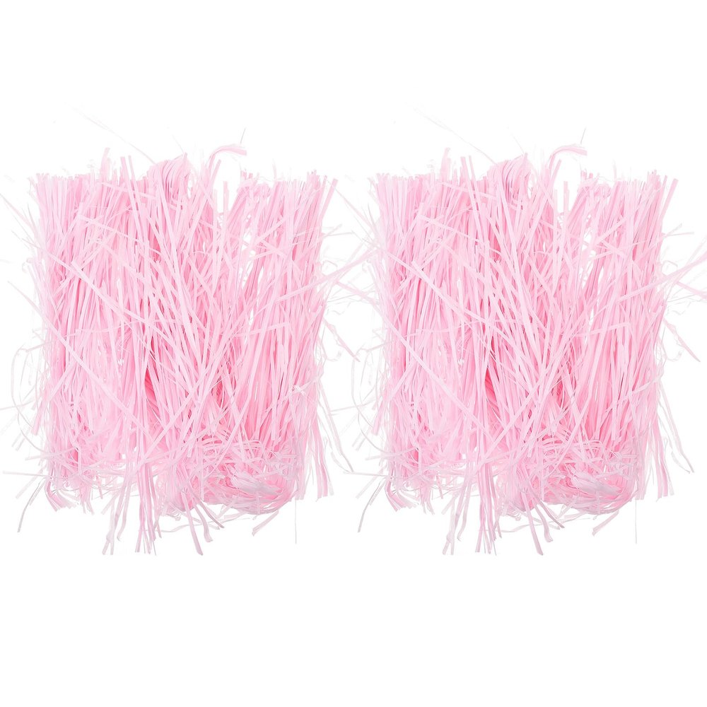 Abaodam Pink Raffia Paper Shred Box Filling Material 200g X 2 Packs Crinkle Cut Shredded Paper for Valentines Day Mothers Day Packaging and Candy Boxes
