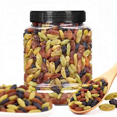 Tri-Color Large Raisins 500g Can - Ready To Eat Dried Fruit Snack, No Wash Needed, Soft & Sweet For Baking, Oatmeal, Yogurt