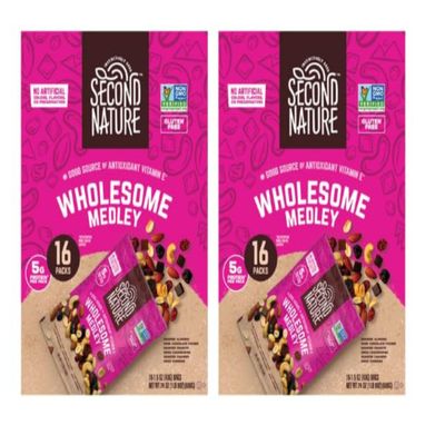 Second Nature Trail Mix, Wholesome Medley, 1.5 oz, 16 ct pack of 2