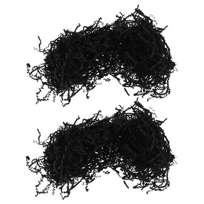 Beaupretty Crinkle Cut Shredded Paper Filler 2 Packs 100g Each Black Raffia Grass Paper Basket Filler Decorative Packaging for Birthday Wedding Boxes