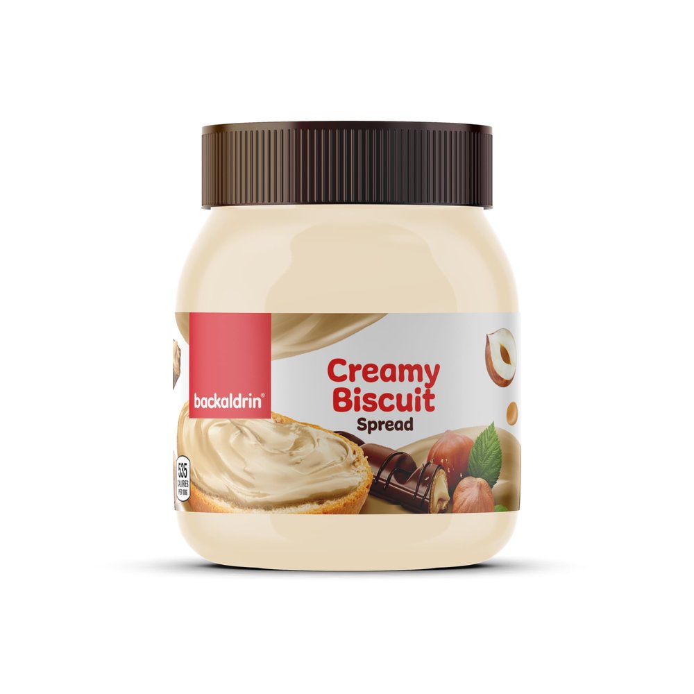 Bueno Creamy Biscuit & Hazelnut Spread - Smooth Chocolate Hazelnut Topping for Toast, Pancakes, Waffles & Desserts - Premium Baking Spread - 12.35 oz Jar