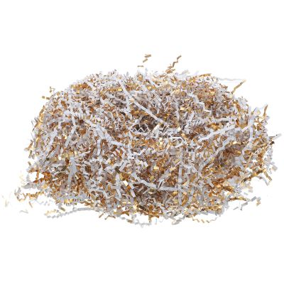 Abaodam Gold and Silver Raffia Crinkle Paper Filler 5pcs 100g Each Single-sided Metallic Paper Shreds for Box Packaging, Basket Filling, and Christmas Bag Stuffing