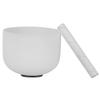 8 Inch Crystal Singing Bowl Note B White Frosted Quartz Yoga Sound Healing Singing Bowl Rubber Stick view 1