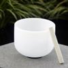 8 Inch Crystal Singing Bowl Note B White Frosted Quartz Yoga Sound Healing Singing Bowl Rubber Stick view 2