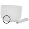 8 Inch Crystal Singing Bowl Note B White Frosted Quartz Yoga Sound Healing Singing Bowl Rubber Stick view 3